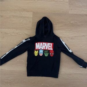Marvel Kids Black Hoodie with Superhero Faces